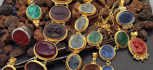 Turkish Handmade Jewelry Unique Venetian Intaglio Collection By Omer Bodrum Turkey. Genuine Venetian Intaglios,Italian micro mosaics and cameos.
