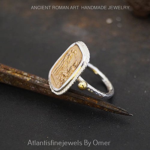 Handmade Granulated Turkish Coin Ring By Omer 925 k Sterling Silver