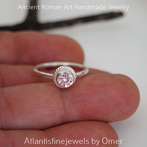 Turkish Pink Topaz Ring Handmade Designer Jewelry By Omer 925 Sterling Silver 