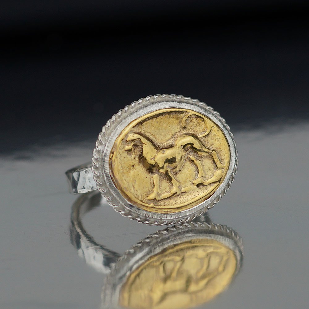  Turkish Lion Coin Ring Handmade Designer Jewelry By Omer 925 Sterling Silver