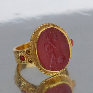 MADE TO ORDER Ancient Venetian Intaglio Ring 24k Gold Vermeil 925k Silver