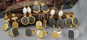Turkish Handmade Sterling Silver Bee Jewelry By Omer Bodrum Turkey. Ancient Roman Art Bee necklace, Bee ring,Bee earrings, Bee pendants, bee men's ring