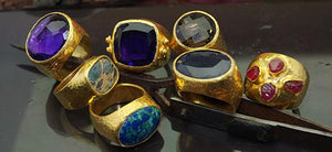 Turkish Ancient Art Handmade Bold Men's /Unisex Jewelry By Omer Bodrum Turkey. Large Men Rings, Bee Men's ring, Coin Men's ring,Onyx Men Ring, cuff links