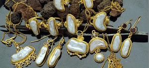 Handmade Turkish Pearl Rings By Omer Bodrum Turkey Ancient Roman Art Fine Jewelry