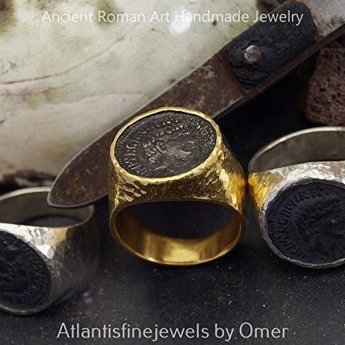 925 Silver Bold Collection Artisan Jewelry Large Coin Men's Ring Handmade