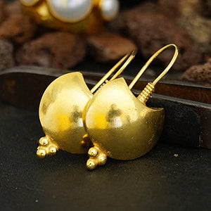 Omer 925 Silver Granulated Earrings Handmade Roman Art 24k Gold Vermeil Jewelry