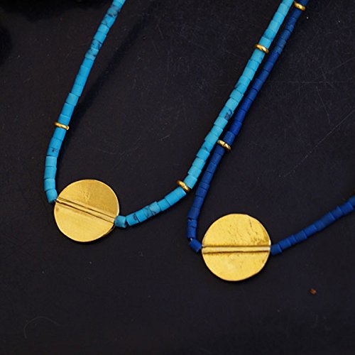 925k Silver 2 Pcs Designer Handmade Heishi Strand Necklaces 24k Gold Vermeil
