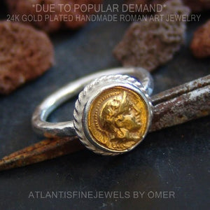 Turkish Coin Ring Handmade Designer Jewelry By Omer 925 Sterling Silver 