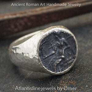  Turkish Oxidized Coin Ring Handmade Designer Jewelry By Omer 925 Sterling Silver 