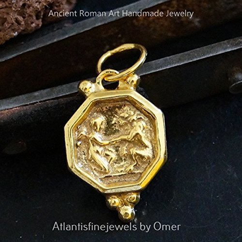 Handmade Turkish Coin Pendant By Omer 24k Gold Over 925k Sterling Silver