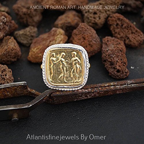High-quality ancient gold seal ring of the Eastern Roman Empire Coin Ring  Adjustable size - AliExpress