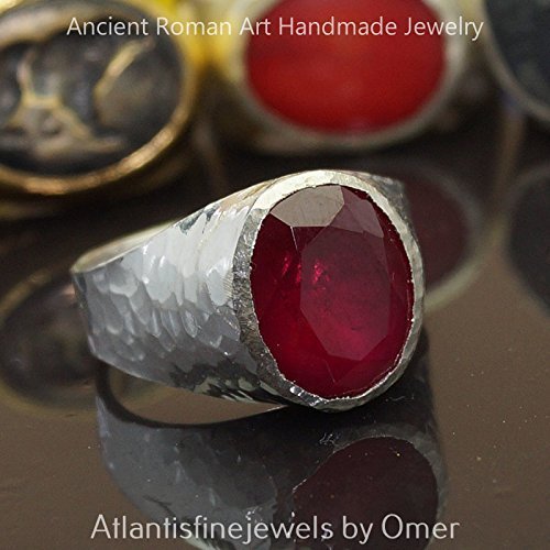 Turkish Ruby Ring Handmade Designer Jewelry By Omer 925 Sterling Silver