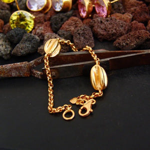 925k Sterling Silver Handmade Troy Bracelet W/Beads 24k Gold Vermeil Omer