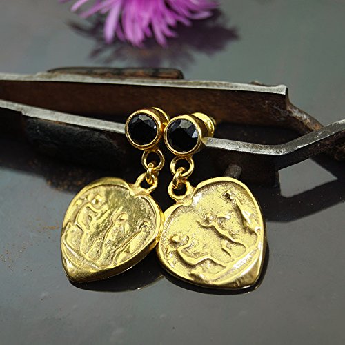 925 k Sterling Silver Onyx Coin Earrings Turkish Fine Jewelry By Omer Women Dangle Earrings Handcrafted Turkish Designer Jewelry