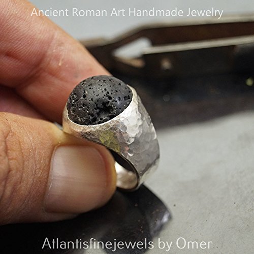 Bold Collection Lava Men's / Unisex Ring Handmade 925 Sterling Silver By Omer