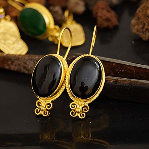  Natural Black Onyx Earrings 925 Sterling Silver handmade Dangle  Earrings for Women jewelry with free shipping : Handmade Products