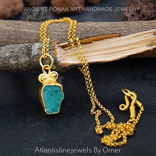 Omer Rough Apatite Pendant & Necklace Chain 24k Gold Over Sterling Silver