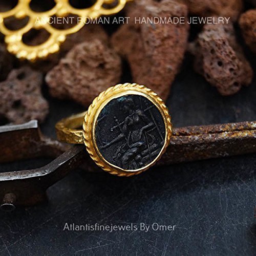  Turkish Oxidized Ring Handmade Designer Jewelry By Omer 925 Sterling Silver 24 k Yellow Gold Plated