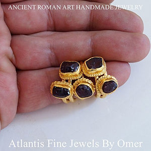 Turkish Jewelry Rough Garnet Ring By Omer