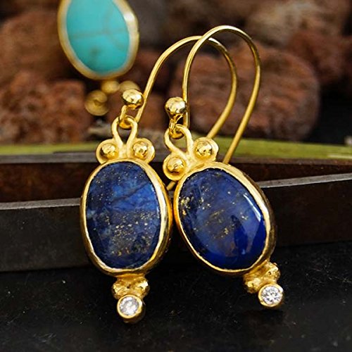 White gold deals lapis earrings