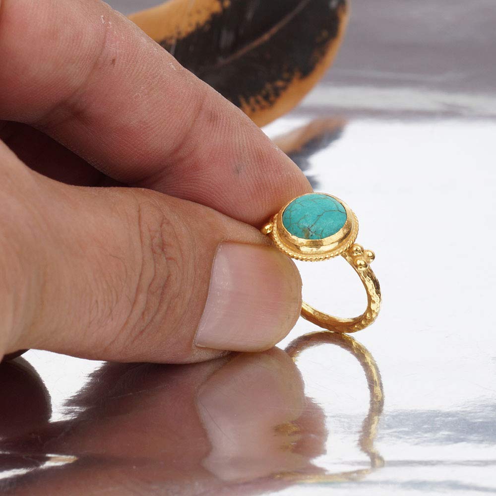 24K Genuine Gold Handmade Polished Beruwa Ring – Queens D & J