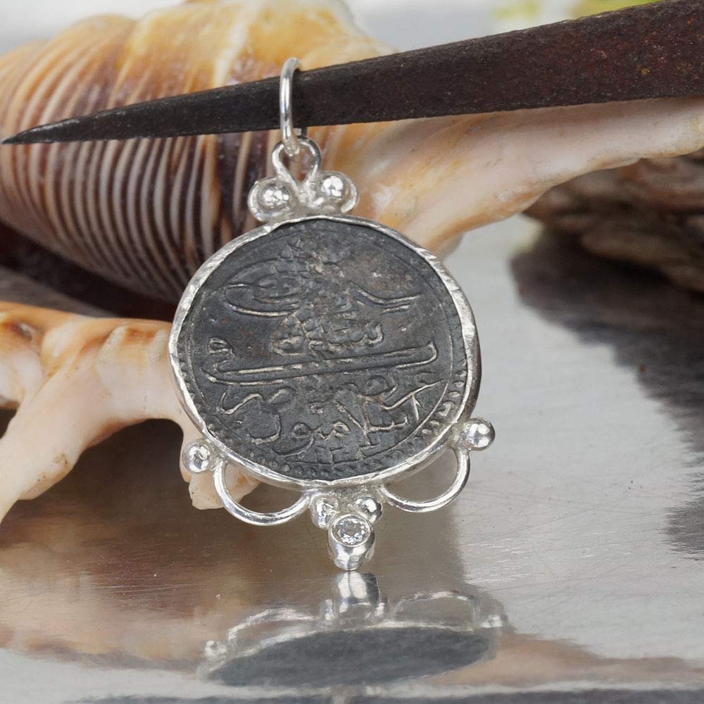 Handmade Ottoman Coin Pendant Sterling Silver Design By Omer