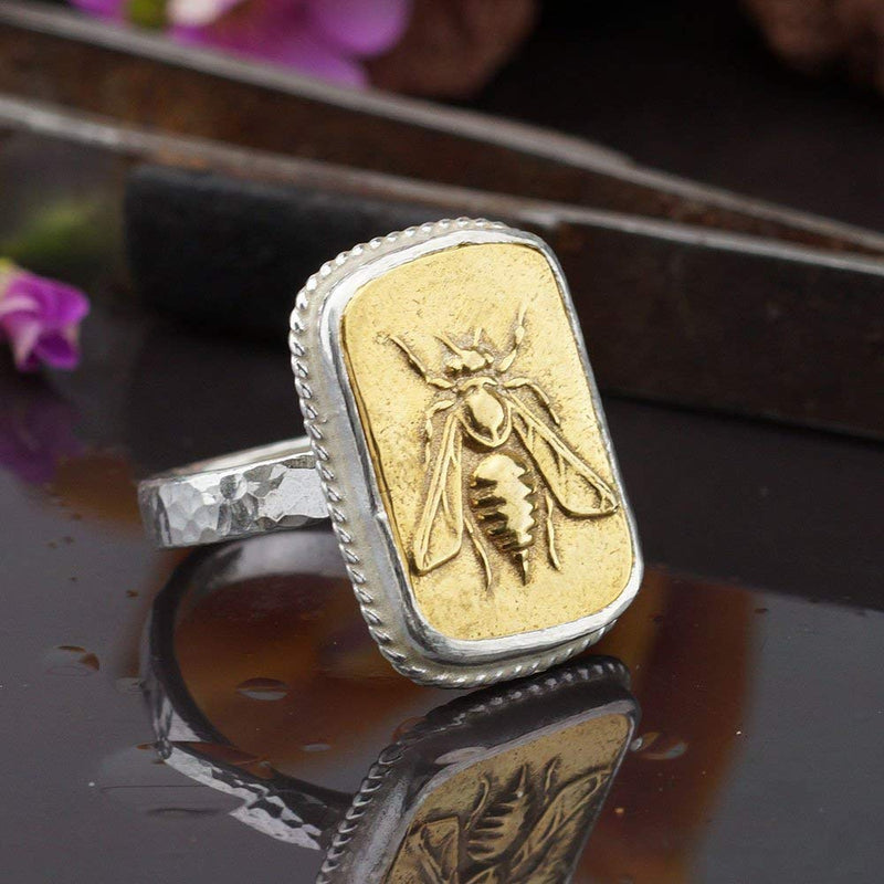  Turkish Bee Coin Ring Handmade Designer Jewelry By Omer 925 Sterling Silver 