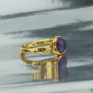 925 Sterling Silver Amethyst Stack Ring Handcrafted Turkish Designer Jewelry by