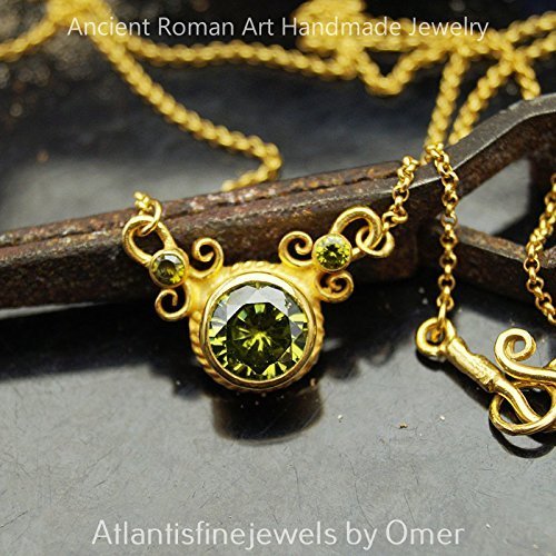 Omer Peridot Necklace & Pendant Sterling Silver Handmade Fine Turkish Jewelry