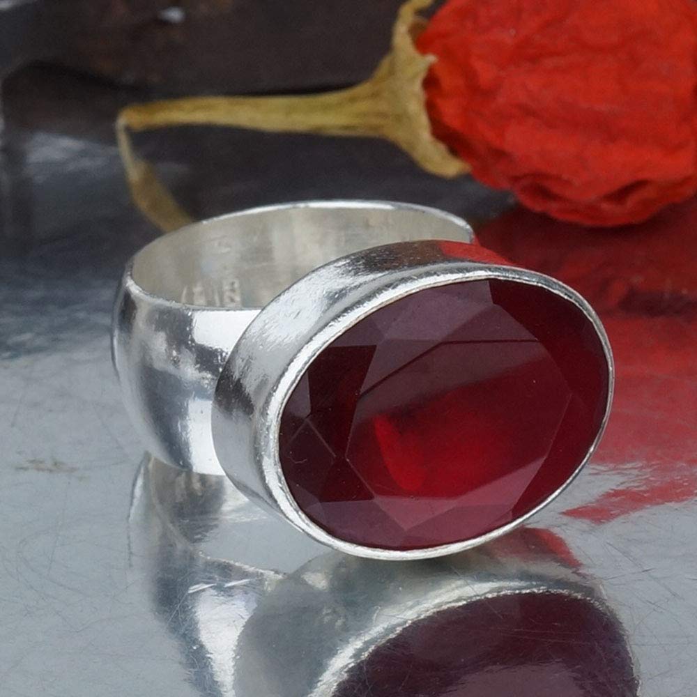 Turkish Red Topaz Ring Handmade Designer Jewelry By Omer 925 Sterling Silver 