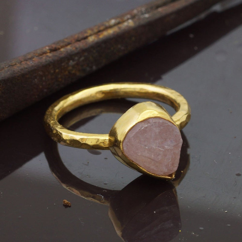 Turkish Morganite Ring Handmade Designer Jewelry By Omer 925 Sterling Silver 24 k Yellow Gold Plated