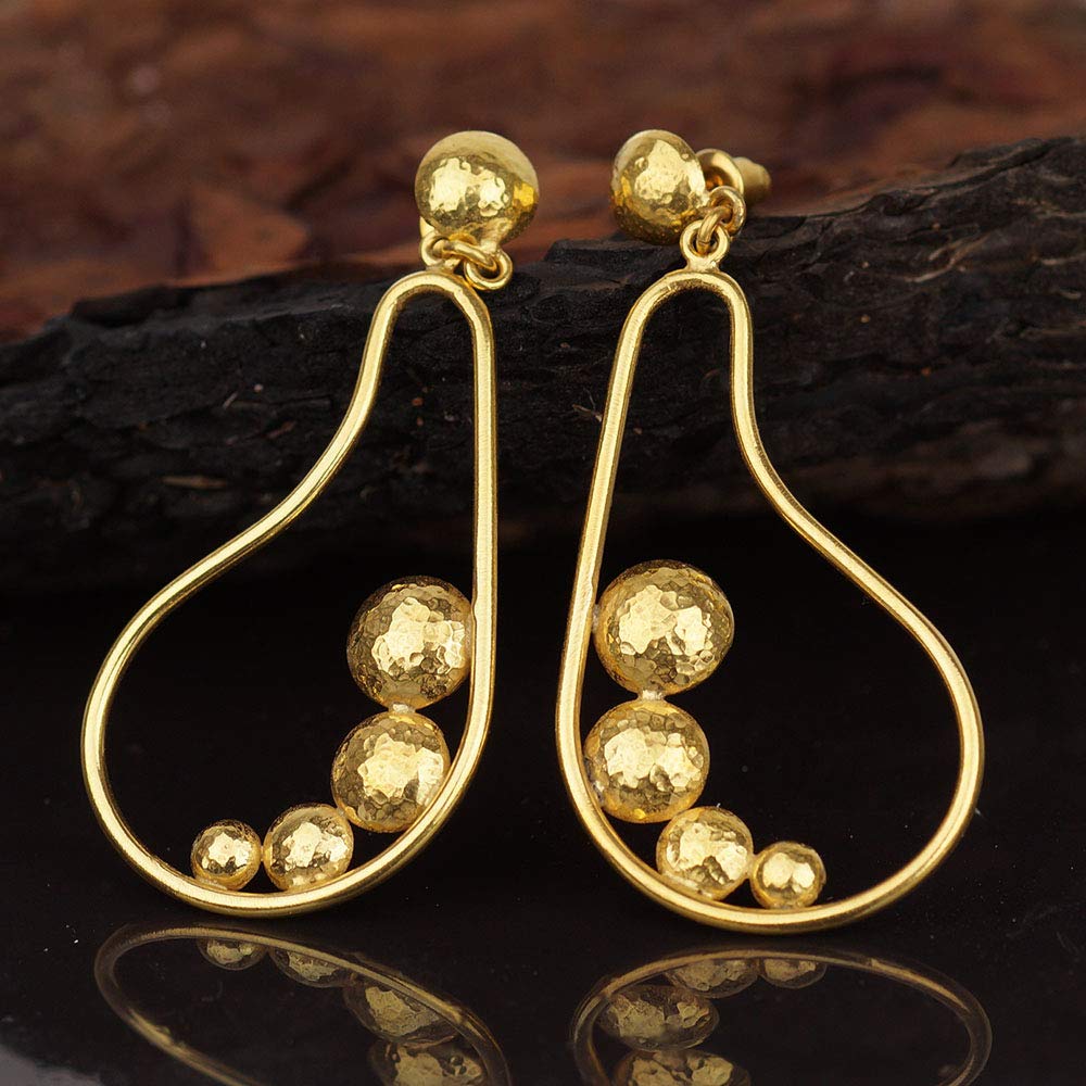 Cheap Hoop Earrings Cubic Zircon Dubai 24K Gold Plated Jewelry Fashion  Earrings for Women
