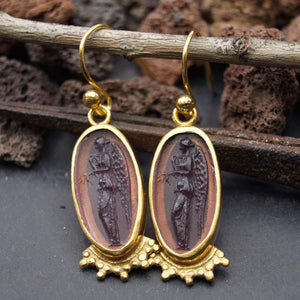 *MADE TO ORDER* Omer Angel Intaglio Earrings 925 Silver Ancient Roman Jewelry
