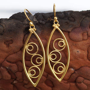 925 k Silver Handmade Circle Artisan Jewelry Turkish Gold Earrings By Omer
