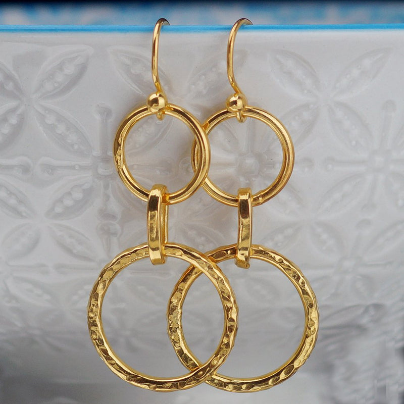 Turkish Handmade Earrings Handmade Designer Jewelry By Omer 925 Sterling Silver 24 k Yellow Gold Plated