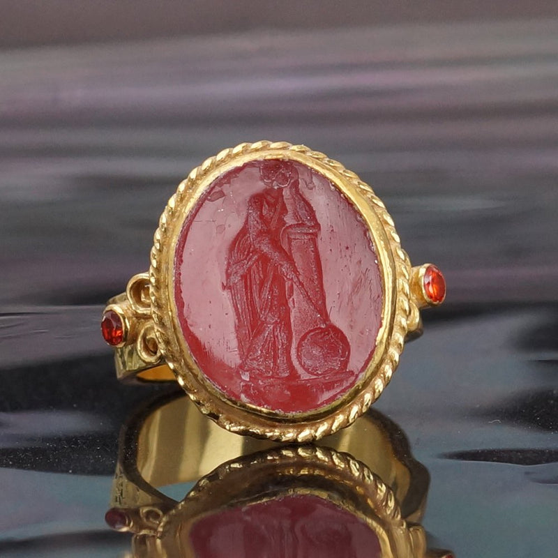 MADE TO ORDER Ancient Venetian Intaglio Ring 24k Gold Vermeil 925k Silver
