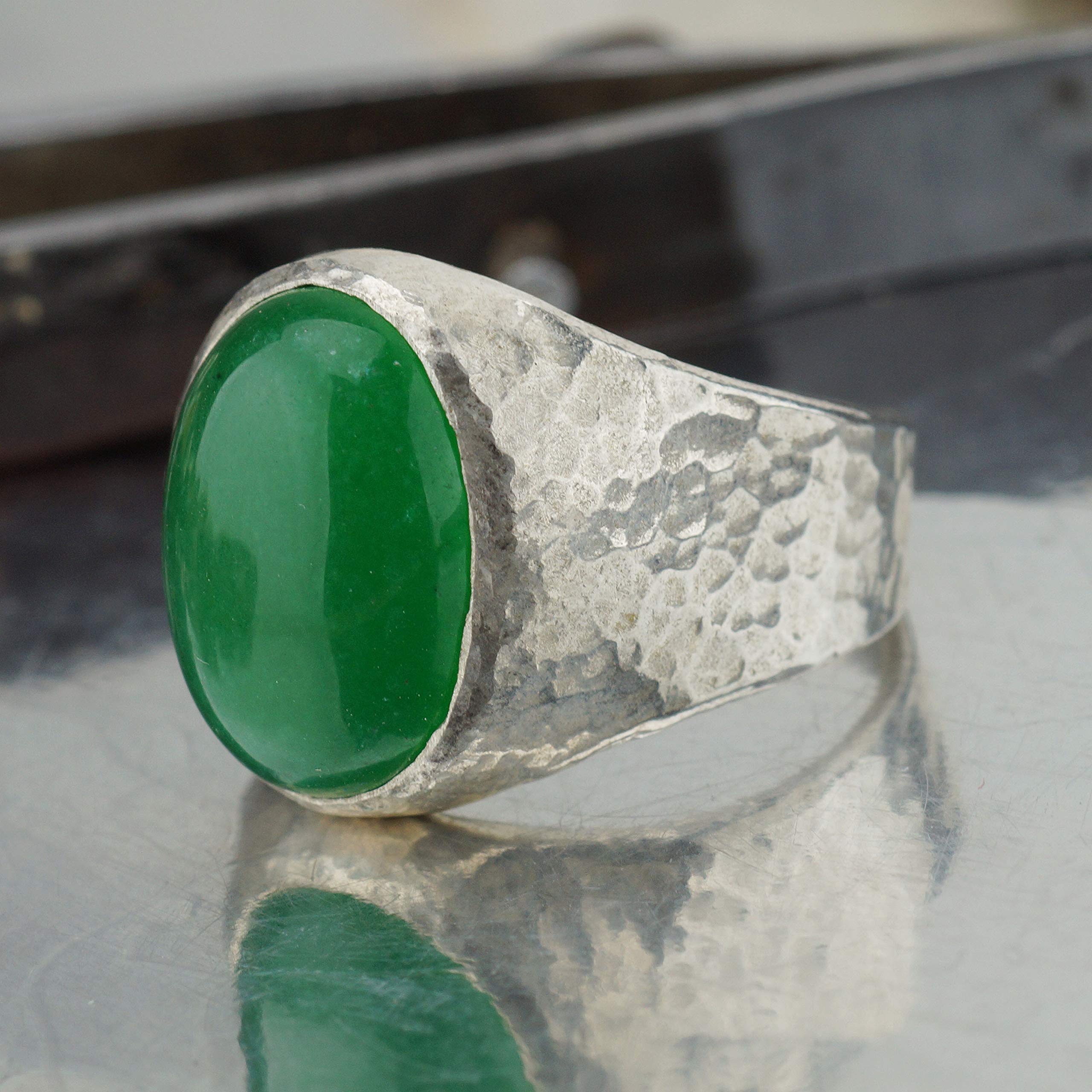 Mens purchases size 9 chunky big jade or jadeite stone ring